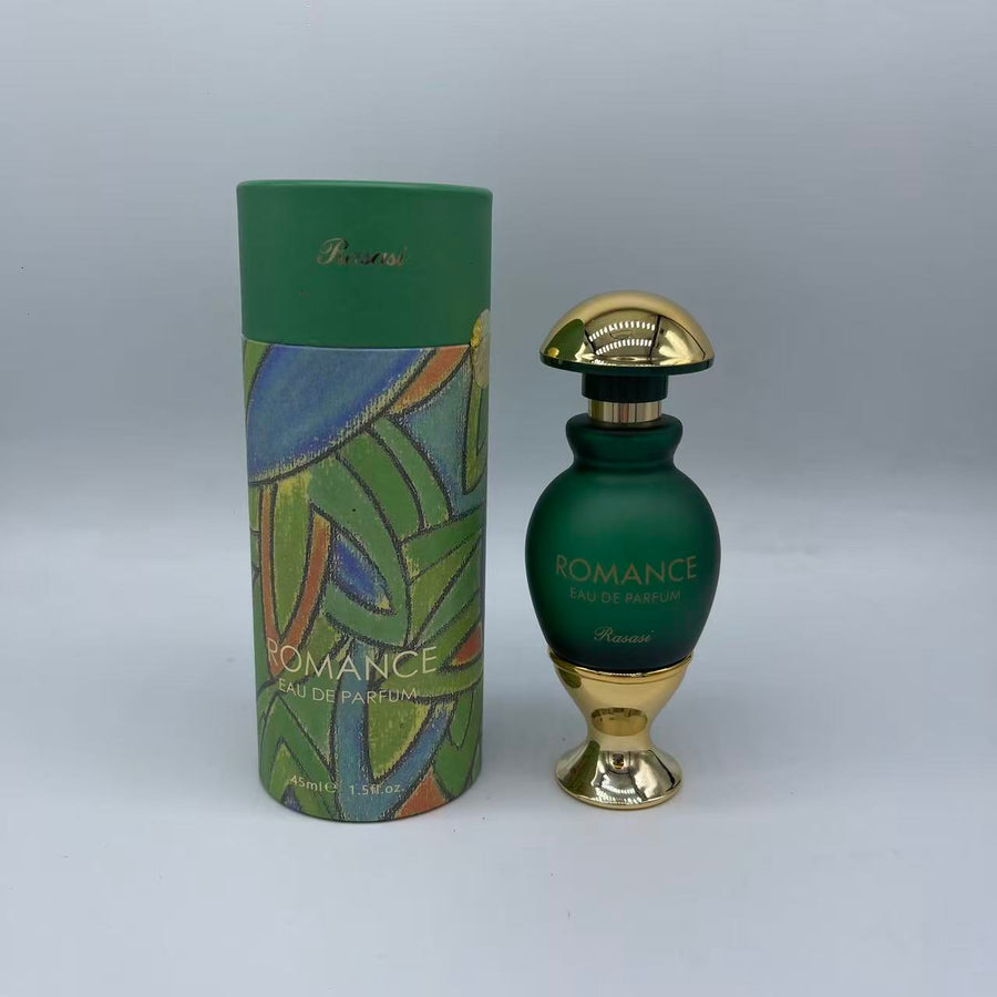 Rasasi ROMANCE 45 ml - Item 11# - catalog bottle and packaging photograph
